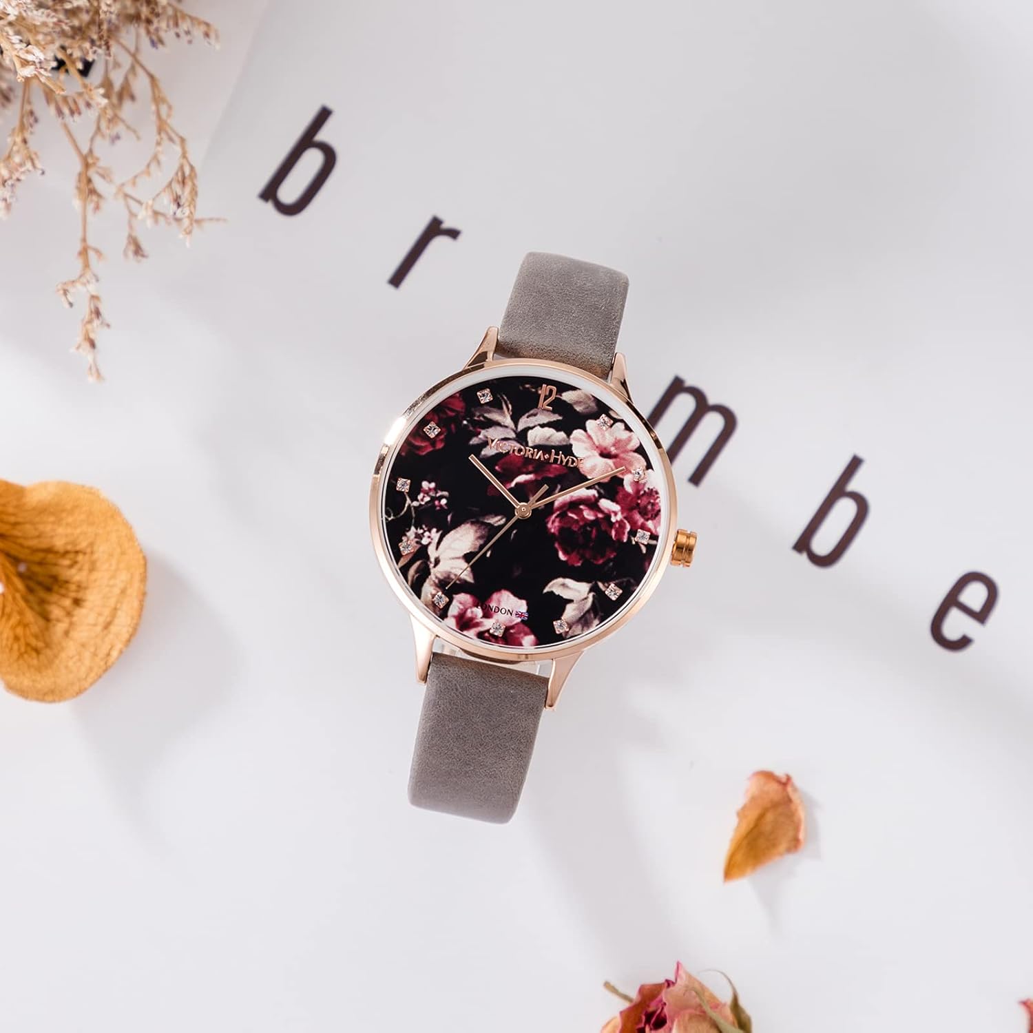VICTORIA HYDE Moda Floreale Fiore Viso Al Orologio Analogico Quarzo Donna Cinturino In Vera Pelle Impermeabile VICTORIA HYDE Moda Floreale Fiore Viso Al Orologio Analogico Quarzo Donna Cinturino In Vera Pelle Impermeabile