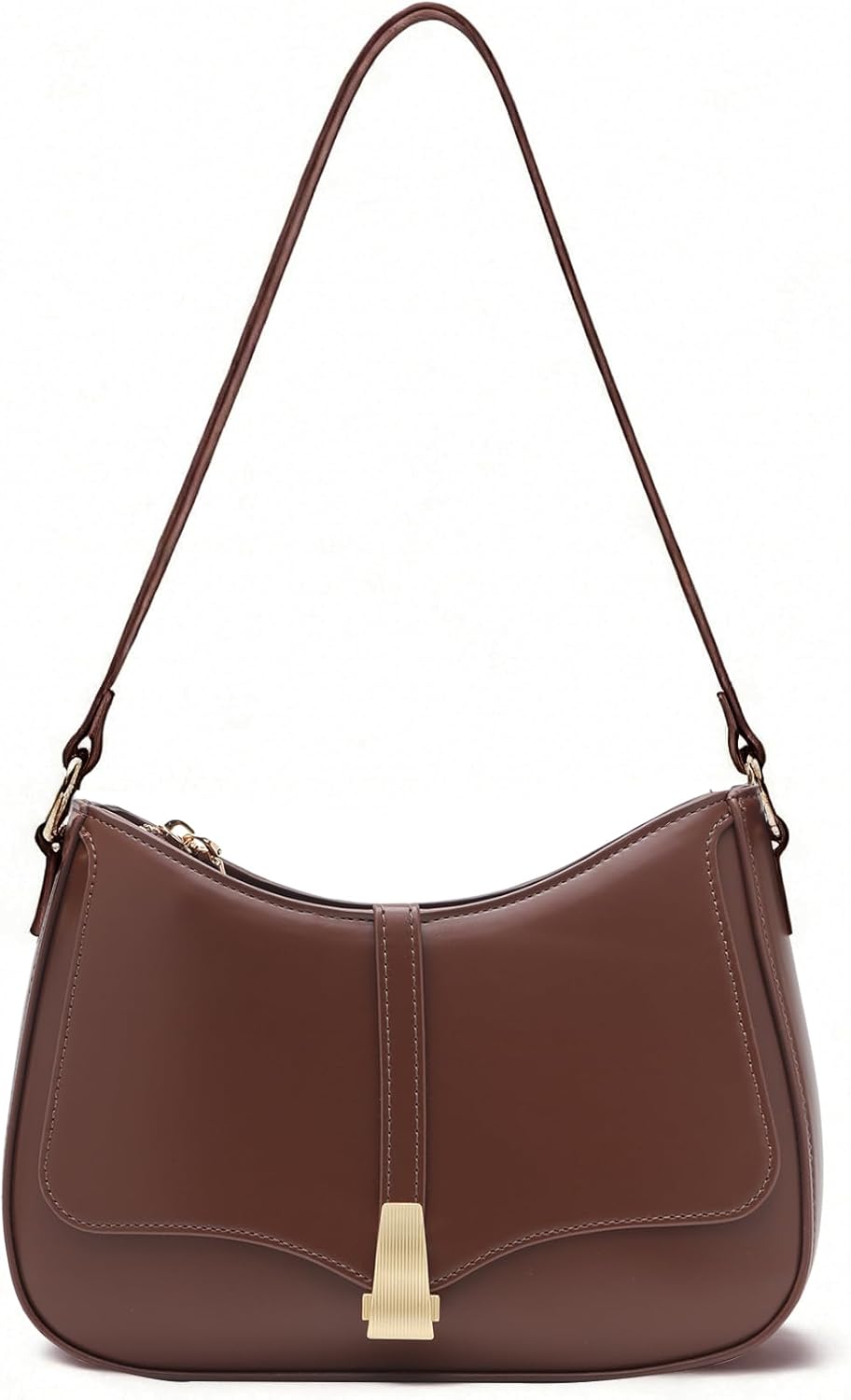 Prettyzys Crescent Shoulder Bag for Women, Vintage Retro Vegan Leather Clutch Tote Handbags Crossbody Bags Handbag for Women