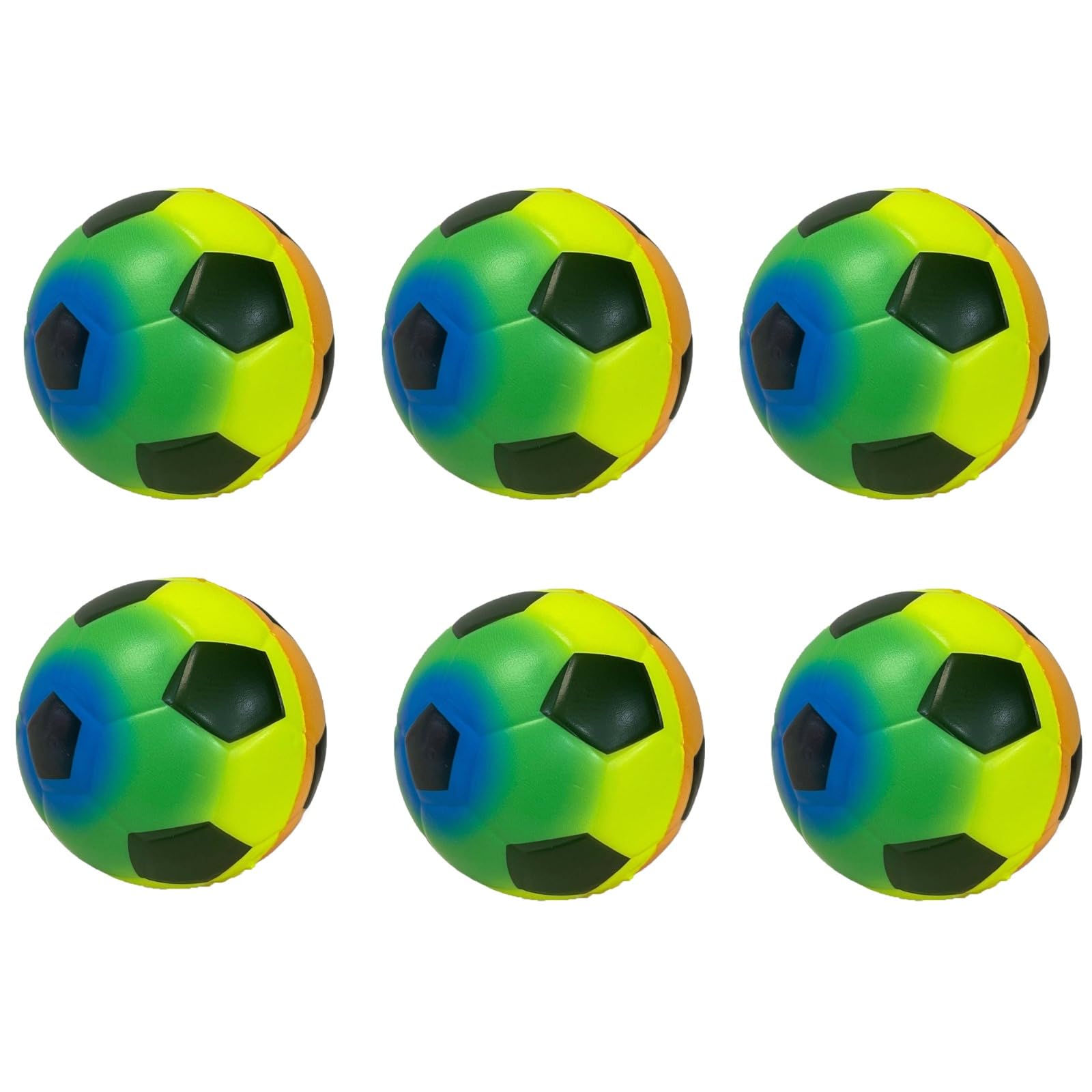 PEBBLE HUG Multicolour Foam Sponge Ball, Mini Soft Soccer Ball for Kids, Sports Foam Ball for Little Teens, Indoor Outdoor Game Fun, Backyard Play (Pack of 6)