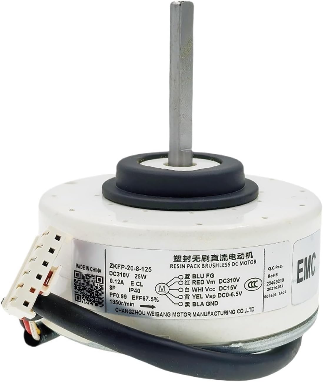 for Air Conditioner Indoor Unit DC Fan Electronic Starter ZKFP-20-8-125 DC310V 25W 1350r/min Conditioning Parts