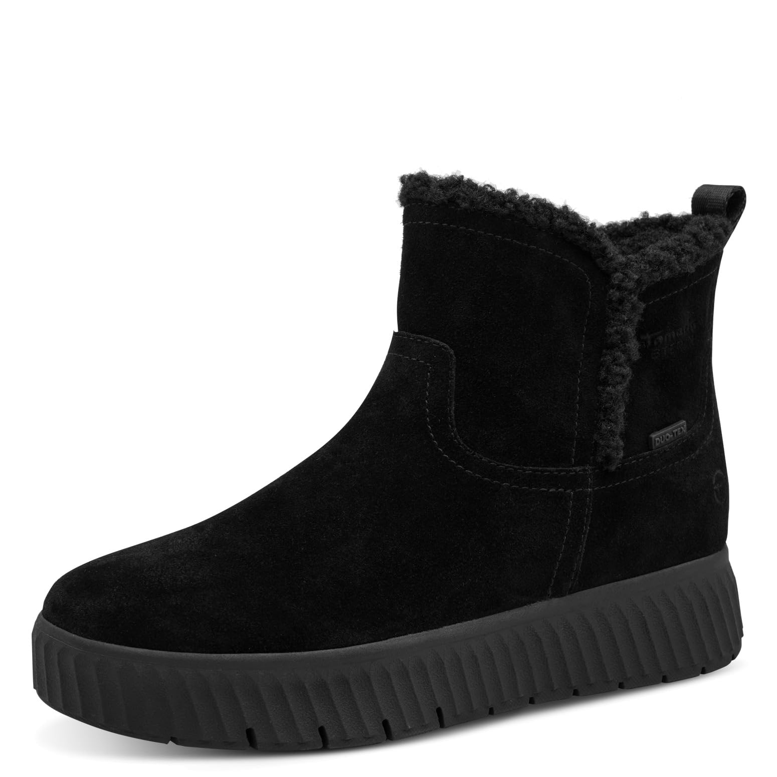 Tamaris Damen WIDE FIT Stiefelette aus Leder Step-In, Black, 40