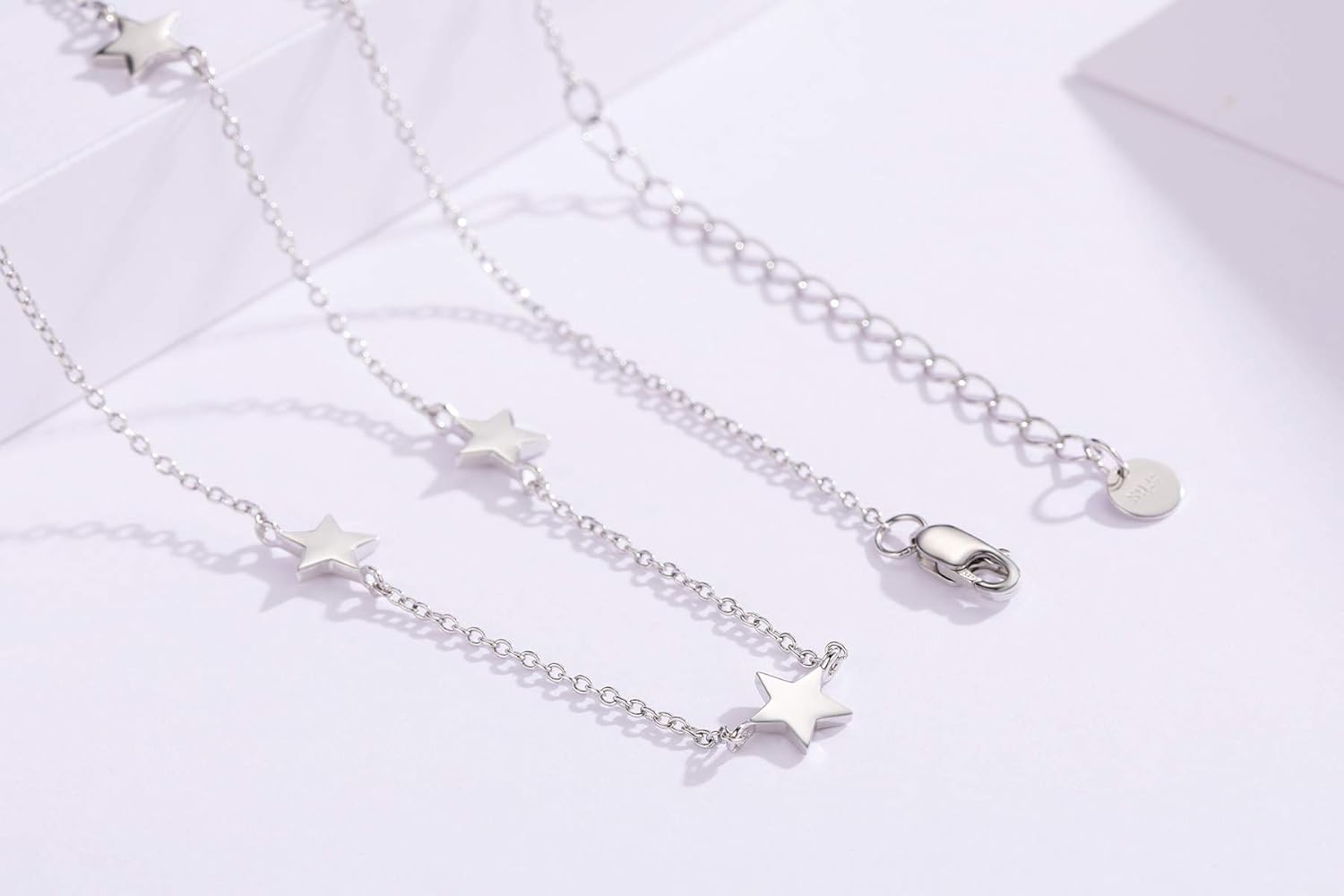 SOULMEET Minimalist Sterling Silver Choker Necklace Thin Stars Choker Gold Plated Pearl Choker Jewelry