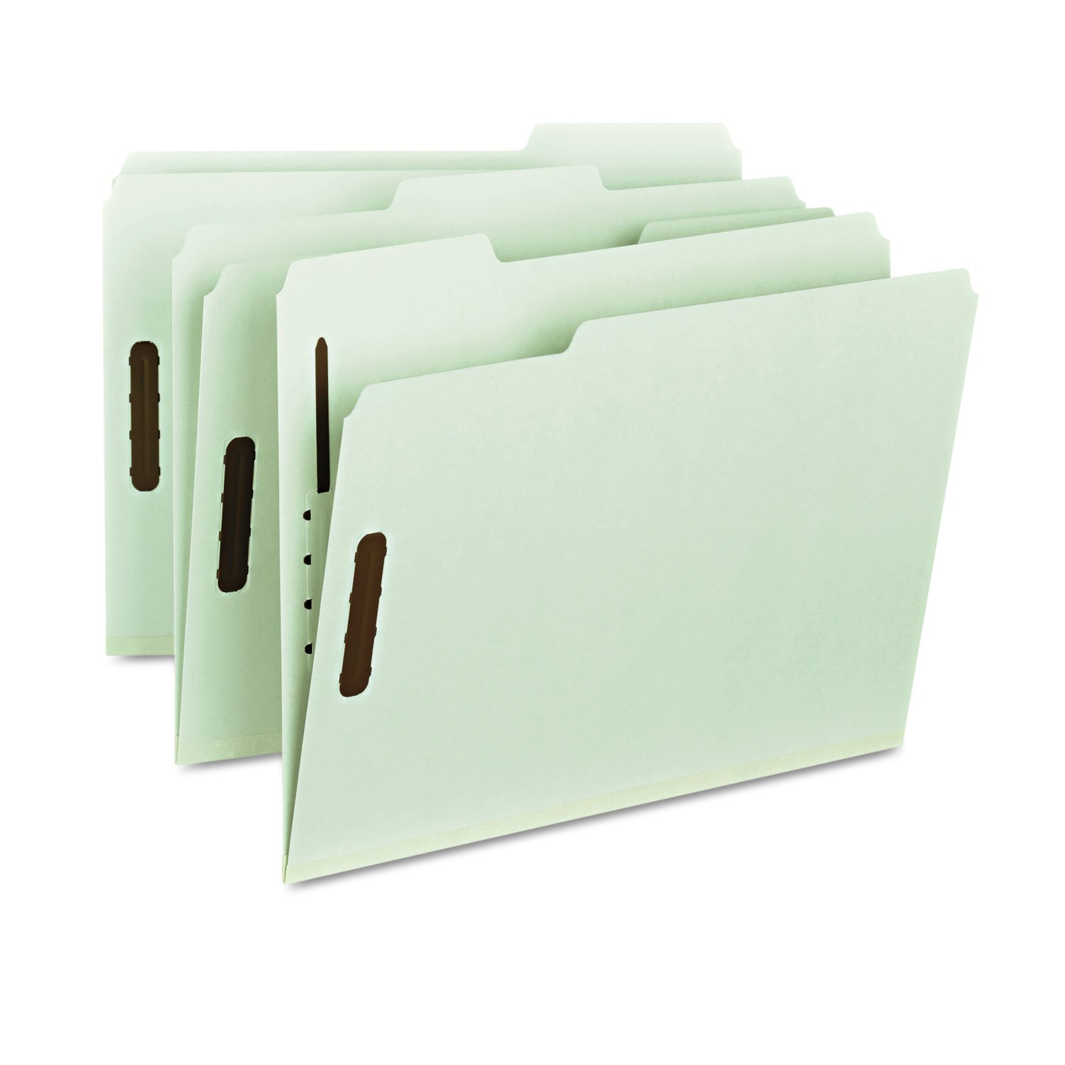Smead 100% Recycled Pressboard Fastener File Folder, 1/3-Cut Tab, 3" Expansion, Letter Size, Gray/Green, 25 per Box (15005) - Image 3