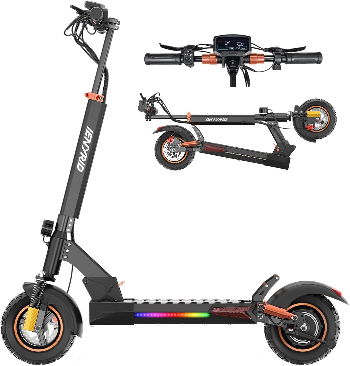 iENYRID M4 Pro S+ Electric Scooter unfolded with handlebars and display visible