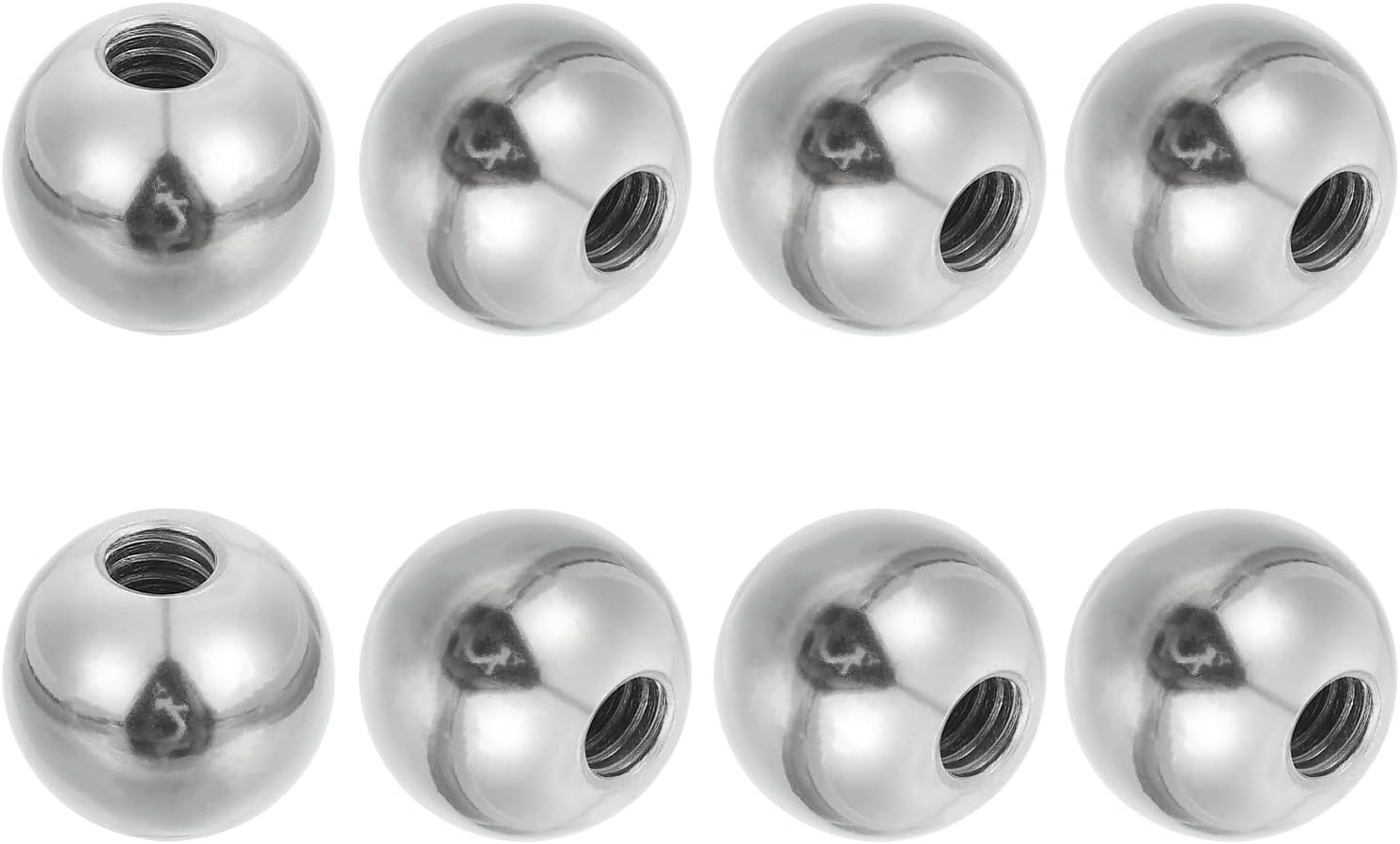 PATIKIL 8Pcs 17mm Ball Nuts Knob, M6 UNC Female Threaded Steel Swivel Ball Joint Adapter Converter for Super Clamp Camera Hot Shoe Mount Light Tripod Phone Holder, Silver
