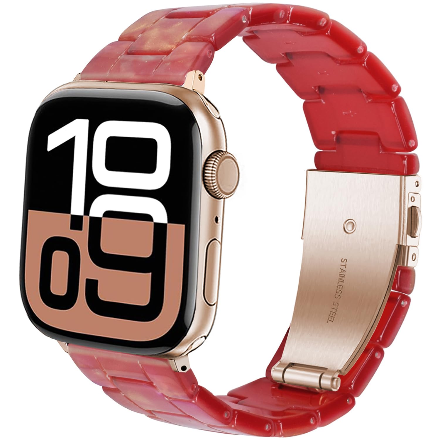 DEALELE Bands Compatible with Apple Watch 49mm 46mm 42mm 45mm 41mm 44mm 40mm 38mm, Colorful Resin Replacement Strap for iWatch Series 10/9 / 8/7 / 6/5 / 4/3 / Ultra/SE Women Men — view 31