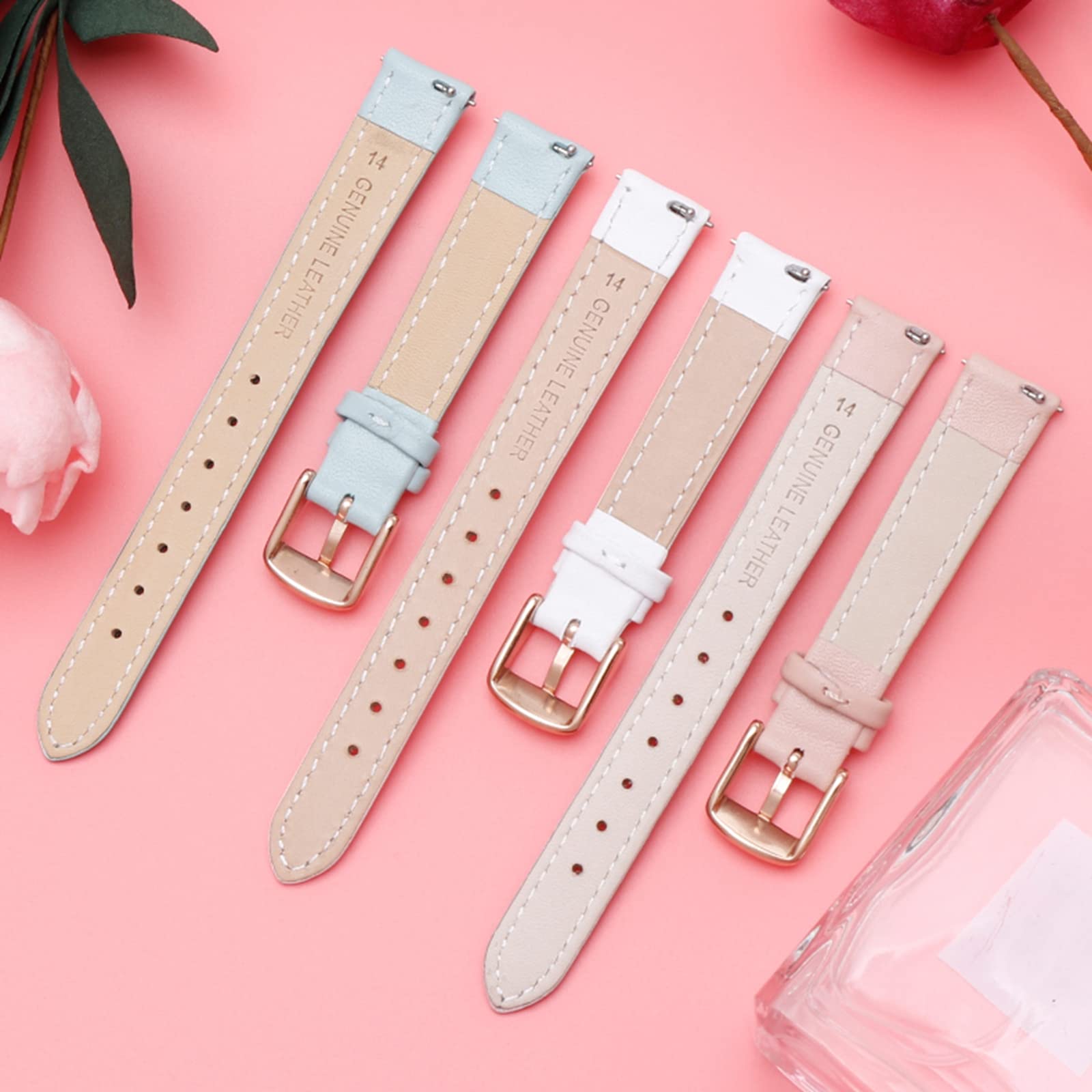 Bracelet de montre en cuir véritable 12mm-20mm pour femme remplacement