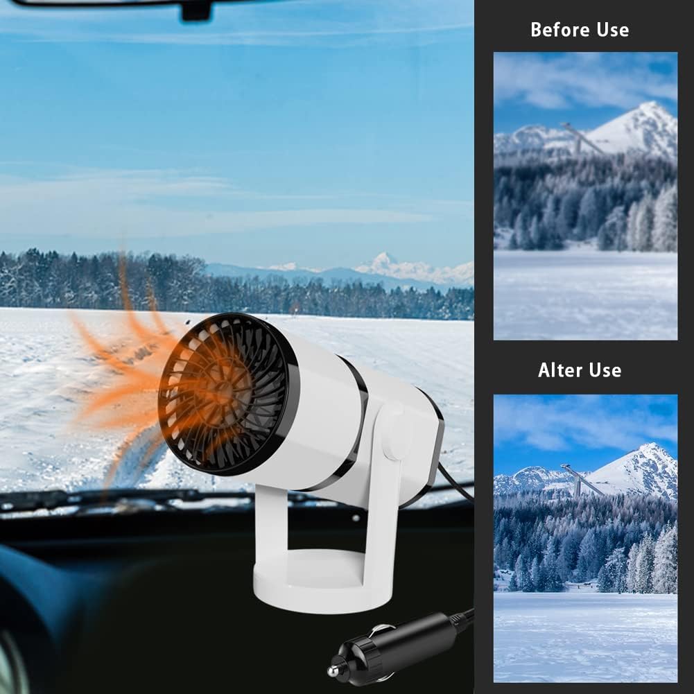 150W Car Heater More Chioce Car Windshield Defogger Defroster Fast Heating 3 in 1 Auto Purification Heater Cooling Fan with 1.5M Power Cord