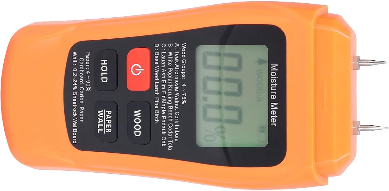 Moisture Tester, High Accuracy Backlit LCD Display Moisture Meter for