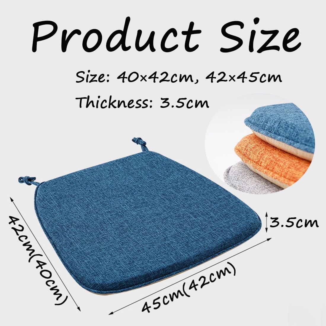 1/2/4 Stuks Katoenen Linnen Eetkamerstoelkussen, Verdikt Hoefijzer Zitkussen, Antislip Stoelkussens, Spons Zitkussens Met Hoge Dichtheid (Color : Coffee, Size : 42 * 45cm (1pack