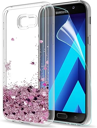 LeYi Compatible con Funda Samsung Galaxy A7 2017 Silicona Purpurina Carcasa con HD Protectores de Pantalla,Transparente Cristal Bumper Telefono Gel TPU Fundas Case Cover Para Movil A7 2017 Oro Rosa LeYi Compatible con Funda Samsung Galaxy A7 2017 Silicona Purpurina Carcasa con HD Protectores de Pantalla,Transparente Cristal Bumper Telefono Gel TPU Fundas Case Cover Para Movil A7 2017 Oro Rosa