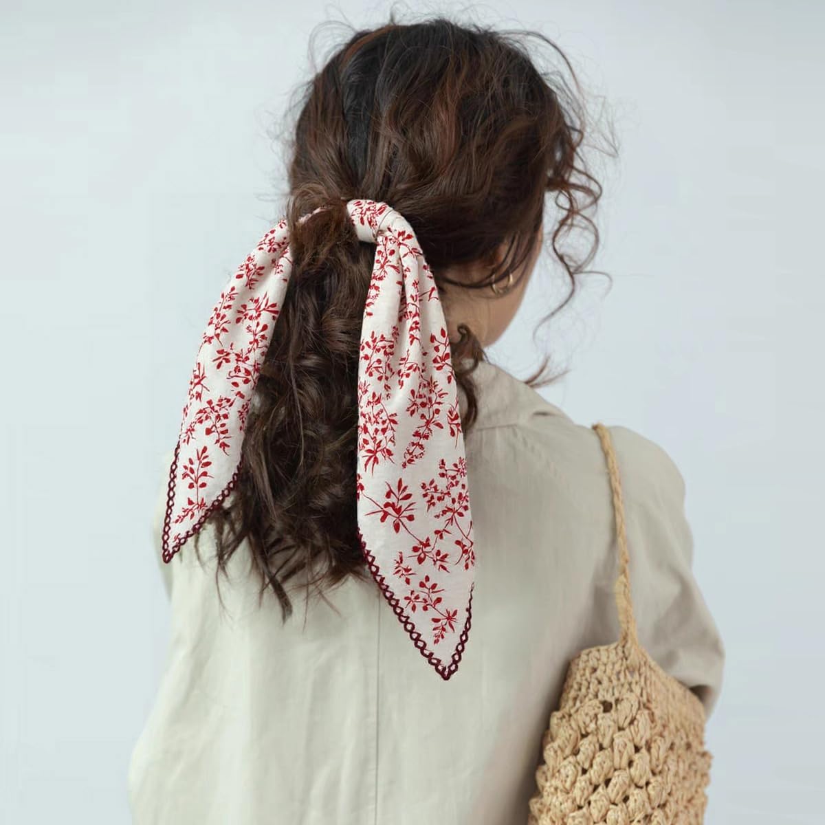 Large Cotton Bandana Headband, Head Wrap, Protective Coverage, Hair Neck Scarf for Women 28 x 28 inch - Image 2