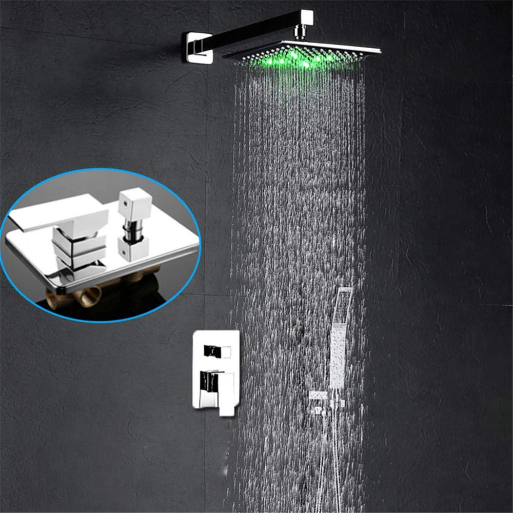 Conjunto De Ducha Mezclador Conjunto De Ducha Termostático De 12 Pulgadas Sistema De Ducha Con Pantalla De Temperatura Conjunto De Grifo De Ducha De Montaje En Pared Con Cabezal De Ducha De