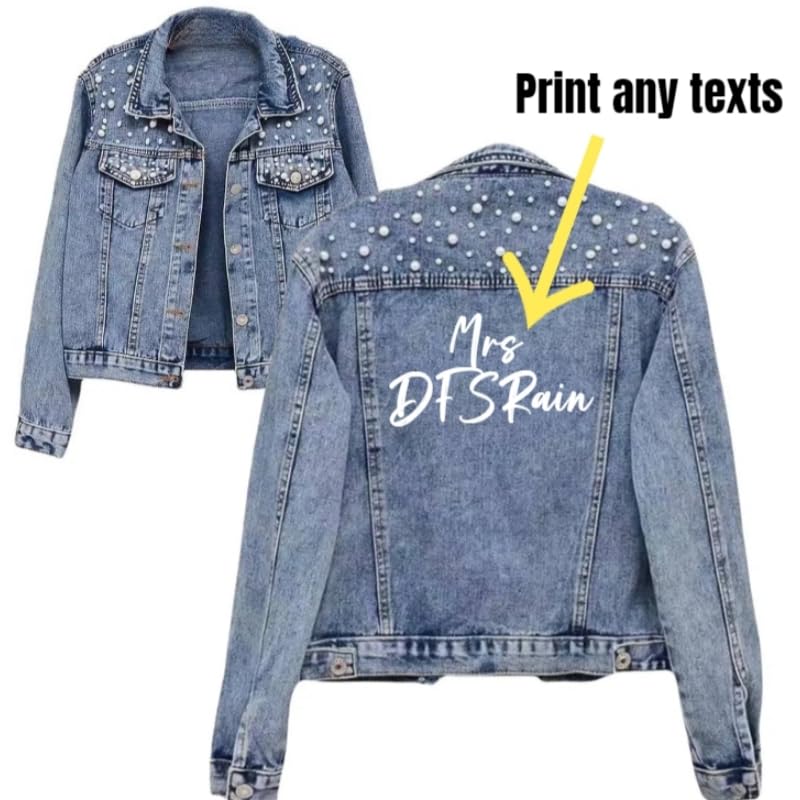 Custom women denim jacket Personalized Bride wedding Jackets Design your own Jean jackets with text and picture3