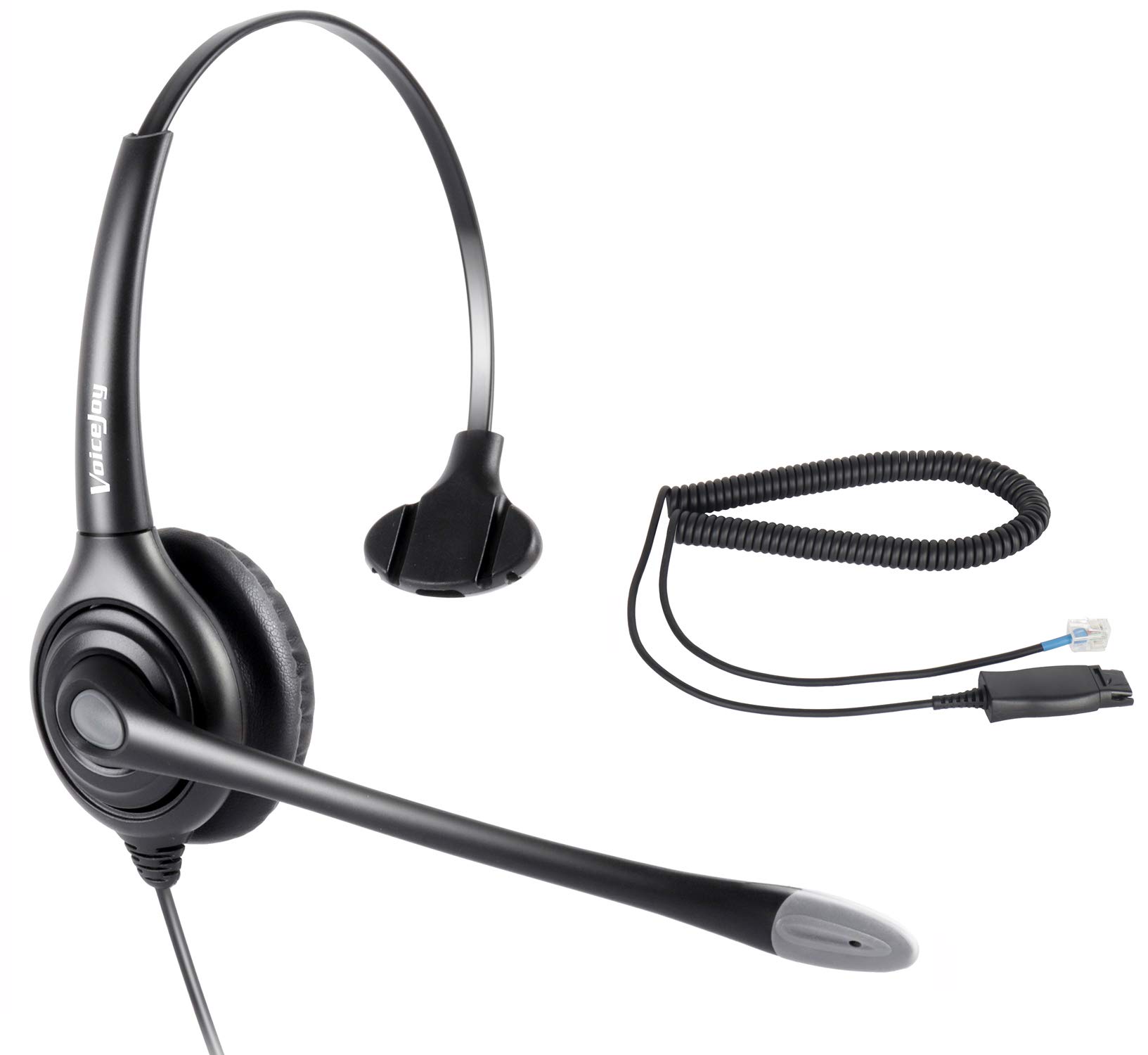 VoiceJoy HD251 Single Ear Ultra Noise Canceling Headset & HIS Cable for Avaya IP 1608, 1616, 9601, 9608, 9611, 9611G, 9620, 9621, 9630, 9631, 9640, 9641, 9650, 9670 J139,J169 and J179 Phones
