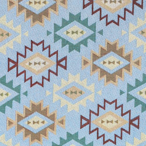 Image of AAAAAcessories D-Shaped Chair Cushions, 2 inch Thick Dining Chair Pads with Ties and Removable, Machine-Washable Cover, 17 inch x 16 inch, Set of 6, Geometric Blue