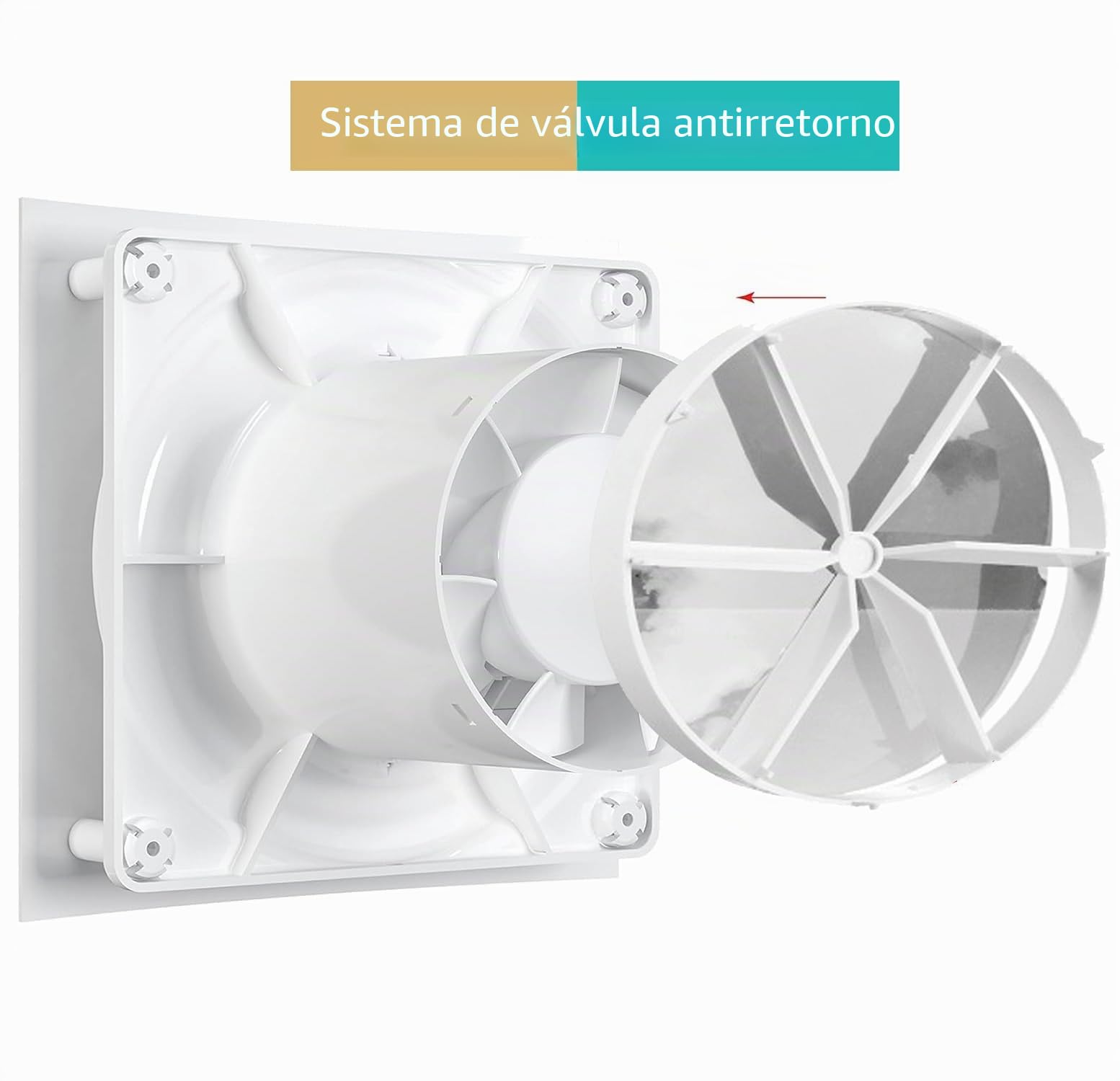 AB -100 mm,Ventilador Extractor de Baño aire, Silencioso con Válvula Anti Retorno,Ideal para Baño,Cocina,Inodoro,Bajo Consumo Energético,5 AÑOS de Garantía