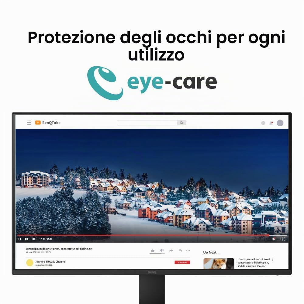 BenQ Eye-CareU GW2791 - Monitor oculare 27" 1080p FHD 100Hz IPS, HDMI, DisplayPort, 1080x1920, cornice ultra sottile, certificato TÜV, senza sfarfallio, luce blu bassa Plus, Eye-CareU