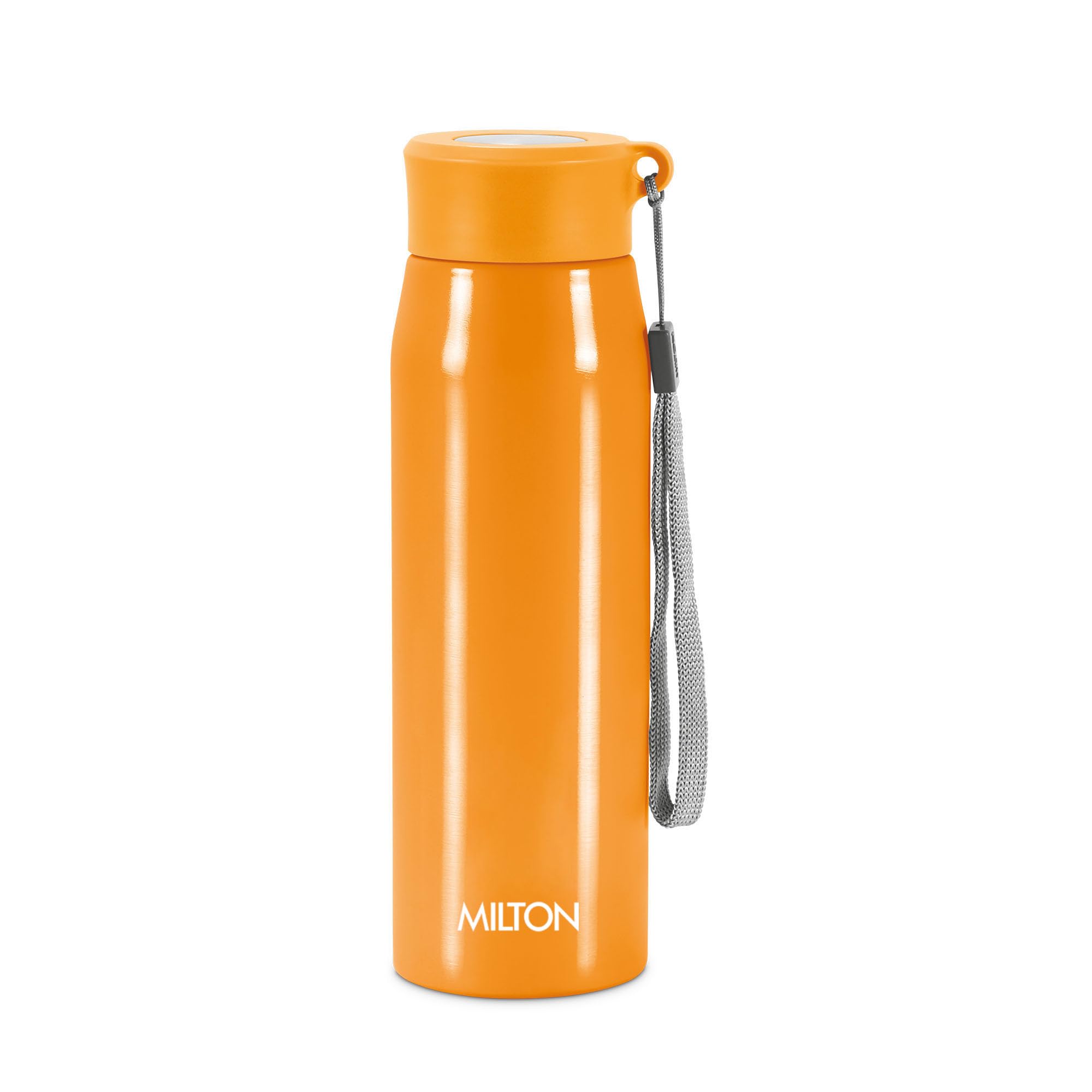 MILTON Handy 650 Stainless Steel Sipper Water Bottle 690 ml, Single Walled, ISI Certified I Leak Proof Lid, Rust Proof I For School, Office, Gym I Orange