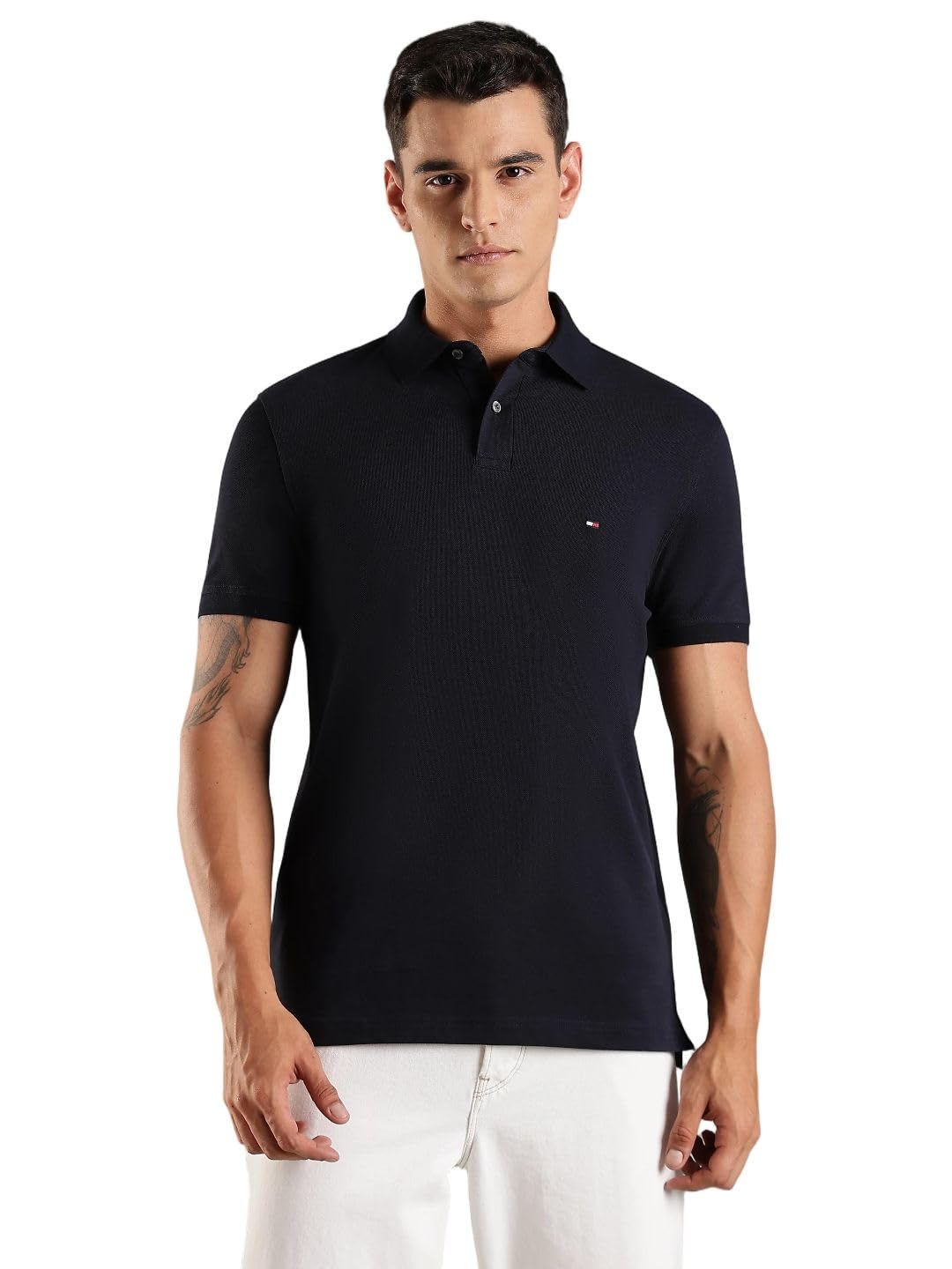Solid Regular Fit Cotton Polo T-Shirt