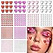 Produktbild Dazzhues 436 Stück selbstklebende Herz-Strasssteine aus Acryl Herz-Edelsteine für Gesicht Haare Körper glitzernde Herz-Juwelen Kristall-Aufkleber für Valentinstag Dekoration Nagelkuns DIY-Handwerk
