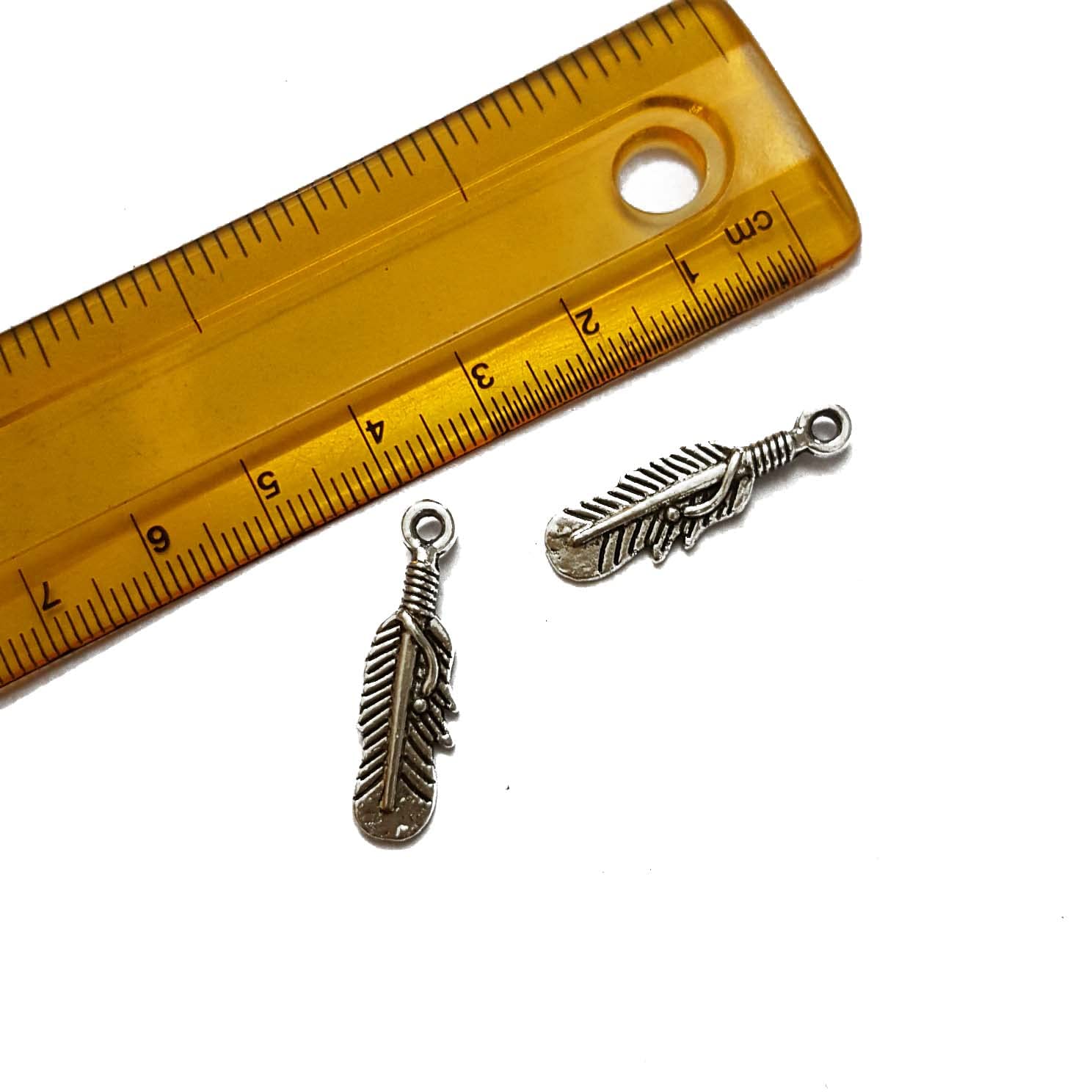 Jaipri8x27mm, 10 pcs, German Silver Leaf Charms for Jewellery Making