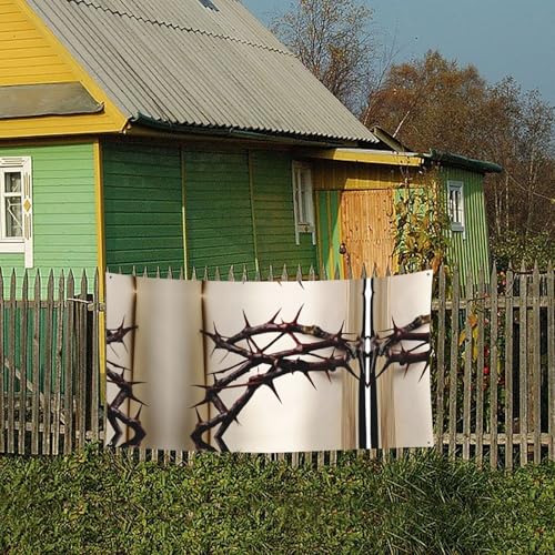 MINDBBDFJ Crown Of Thorns Print Banners And Signs For Outdoor/Indoor,Personalized Banner Customizable Parties Halloween Banner (180x90cm)4