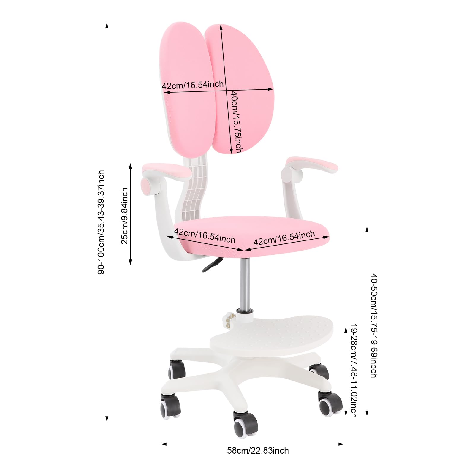 Dziecięce krzesło biurowe, ergonomiczne, z regulacją wysokości, z