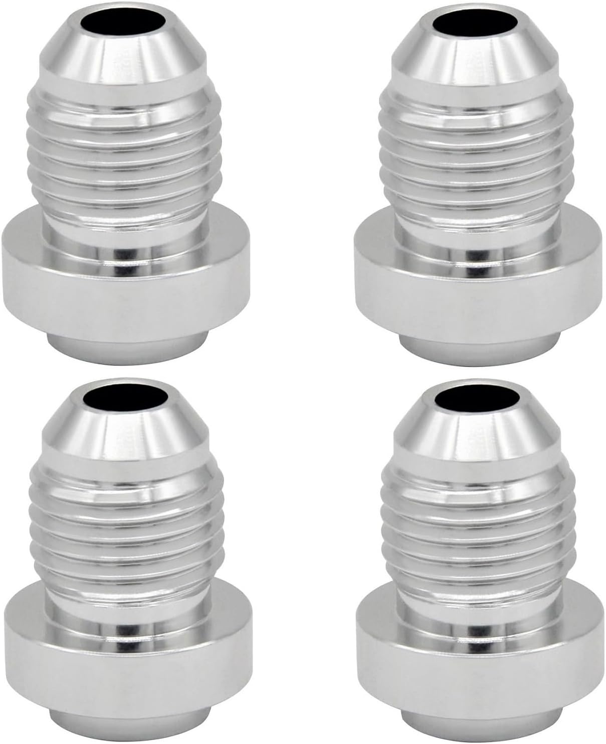YSIL 2PCS 4AN Male Flare Weld on Bung Fitting Hose Adapter Aluminum Alloy