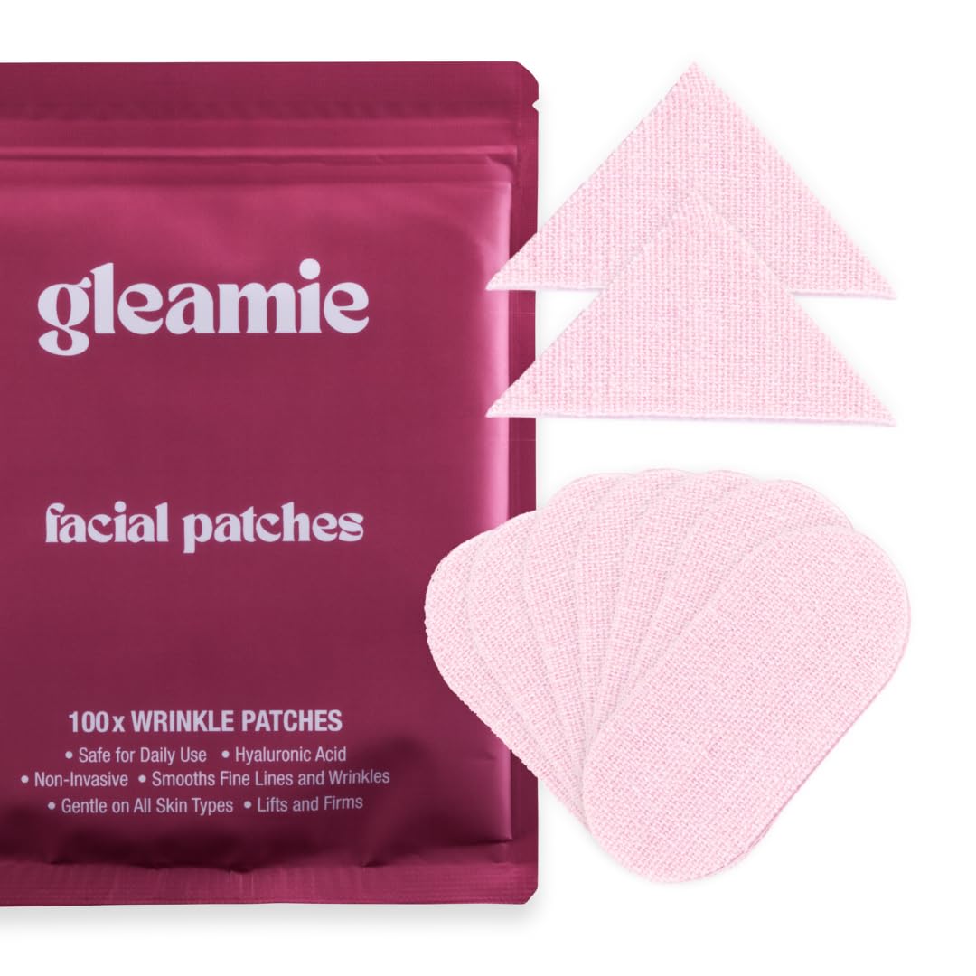 Gleamie Anti-Wrinkle Patches, 100 Pre-Cut Facial Patches & Face Tape for Forehead Eyes & Neck
