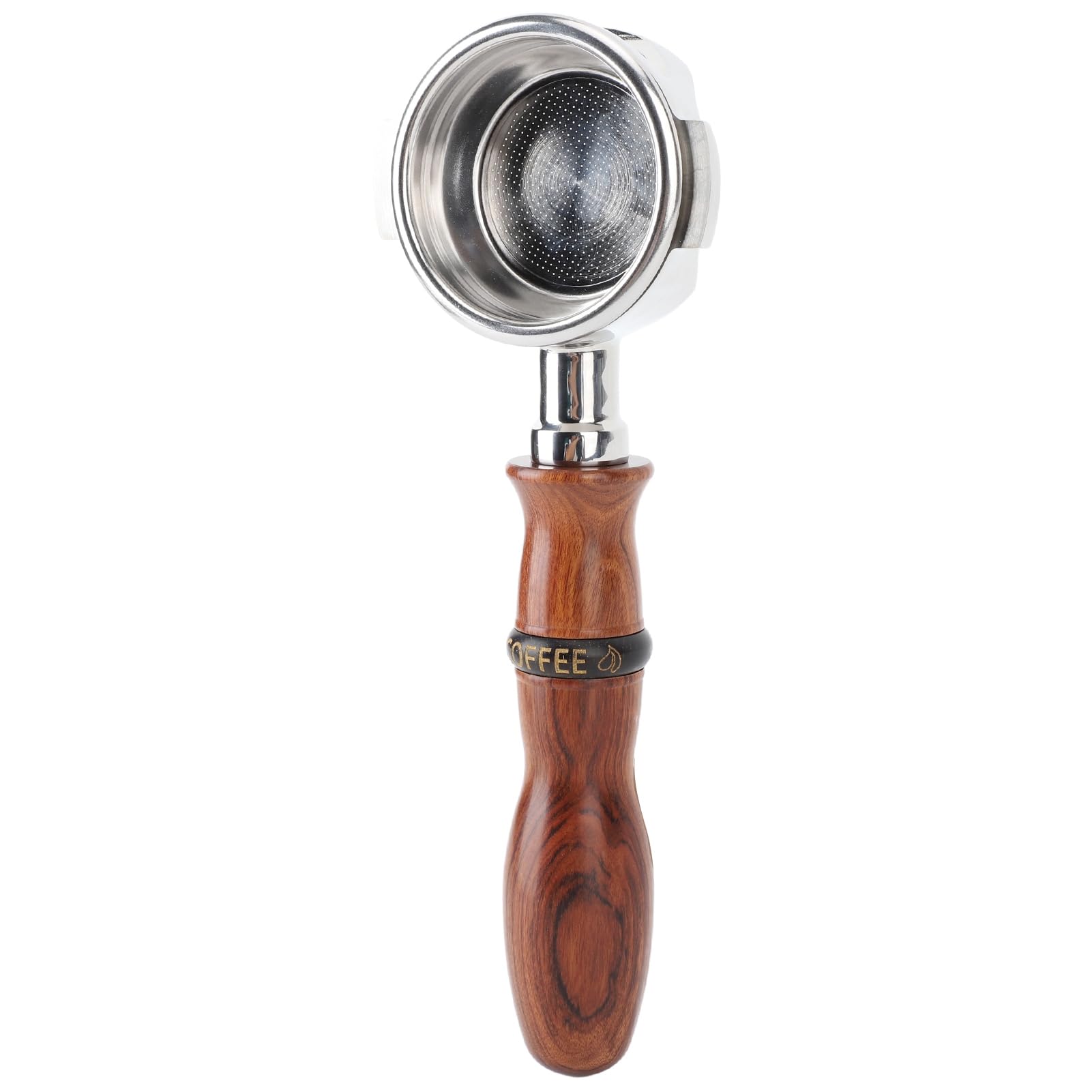 Portafiltro sin Fondo de 58mm, de Palisandro, Portafiltro Hueco de Acero Inoxidable para para Expobar E61 y GEMILAI (Tipo 2)