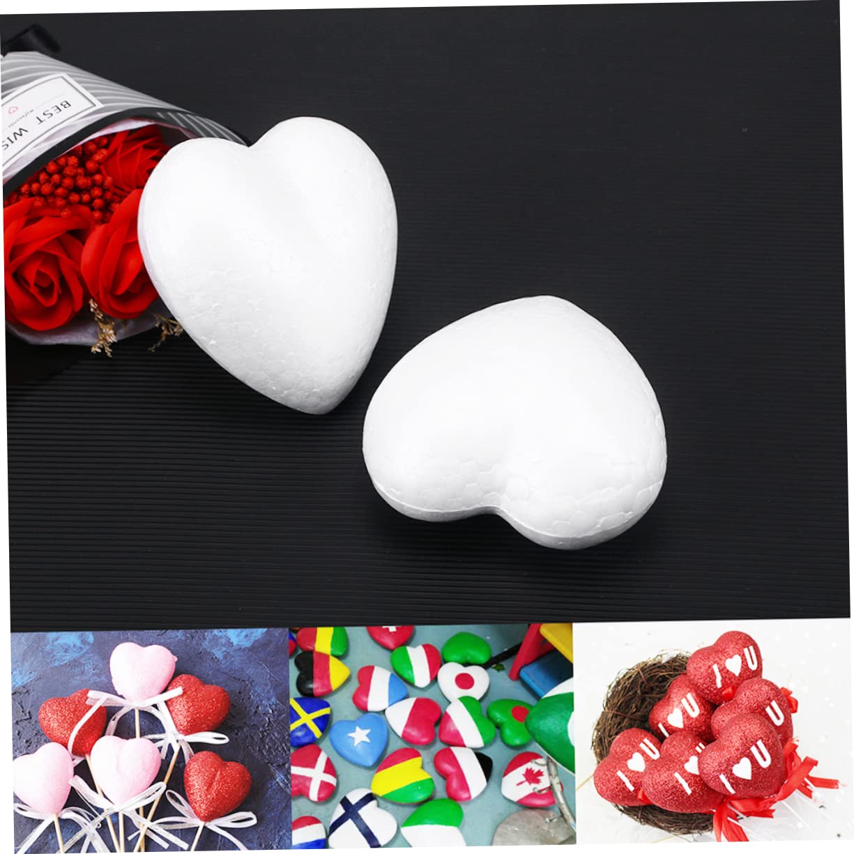 STOBOK Artisanat Coeurs en Mousse Styromousse en De Coeur Modelage Formes Boules pour Bricolage Artisanat Arrangement Floral Décorations De La Valentin 15Cm STOBOK Artisanat Coeurs en Mousse Styromousse en De Coeur Modelage Formes Boules pour Bricolage Artisanat Arrangement Floral Décorations De La Valentin 15Cm