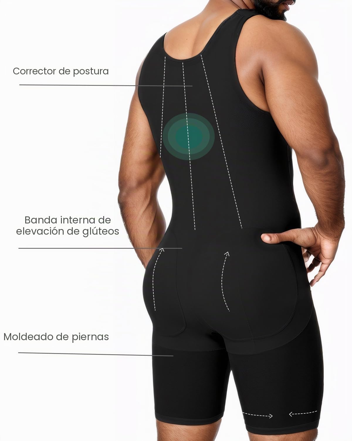 Fajas Reductoras Shapewear Hombre Moldeadora Body Shaper Abdomen Compresión de Cuerpo Calzoncillos Pantalones