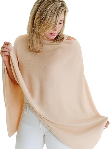 Toci Mom Funda de lactancia para lactancia materna, cobertura completa, lavable a máquina, transpirable y suave, cuello ancho con elástico para una