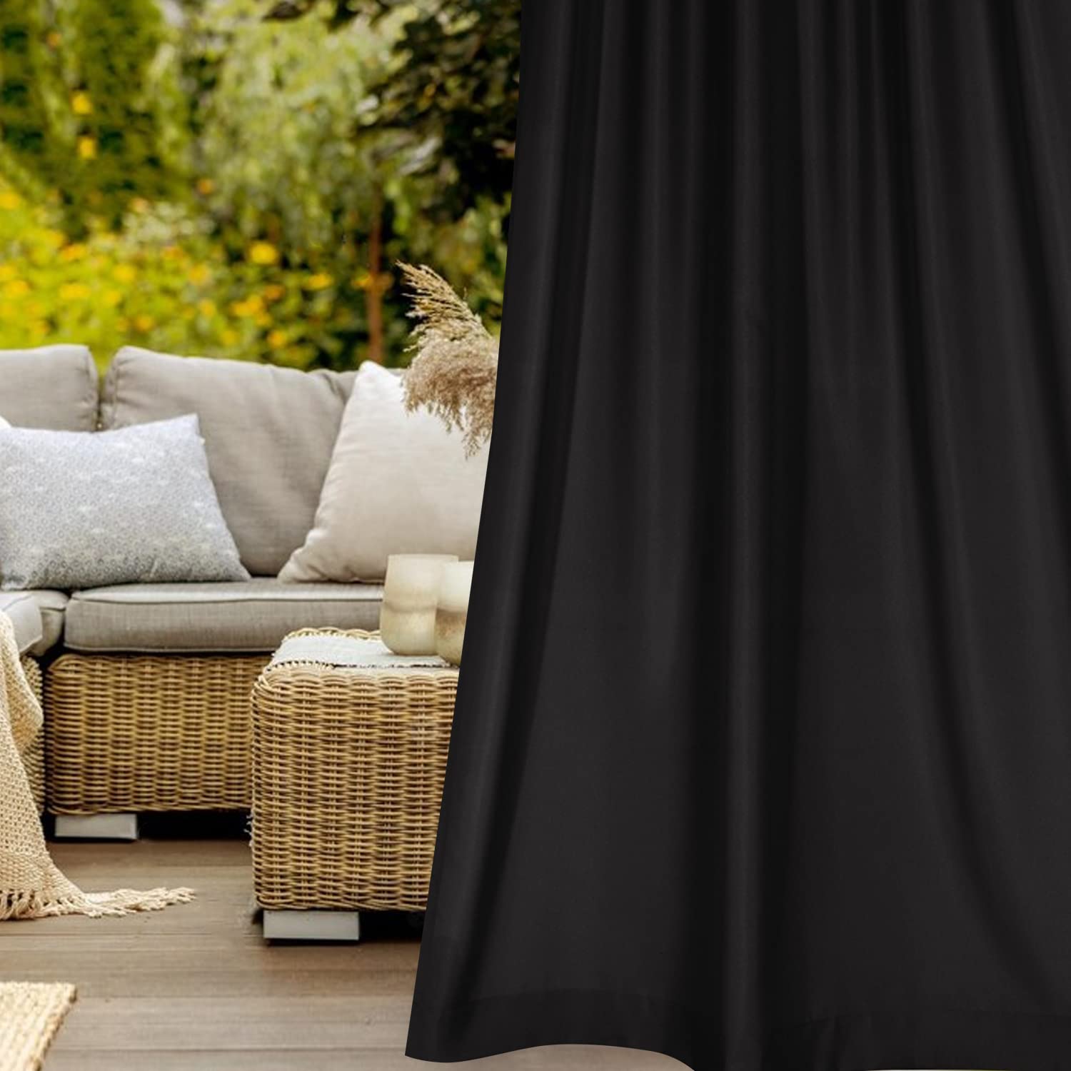 BONZER Waterproof Outdoor Curtains for Patio Porch Pergola Cabana