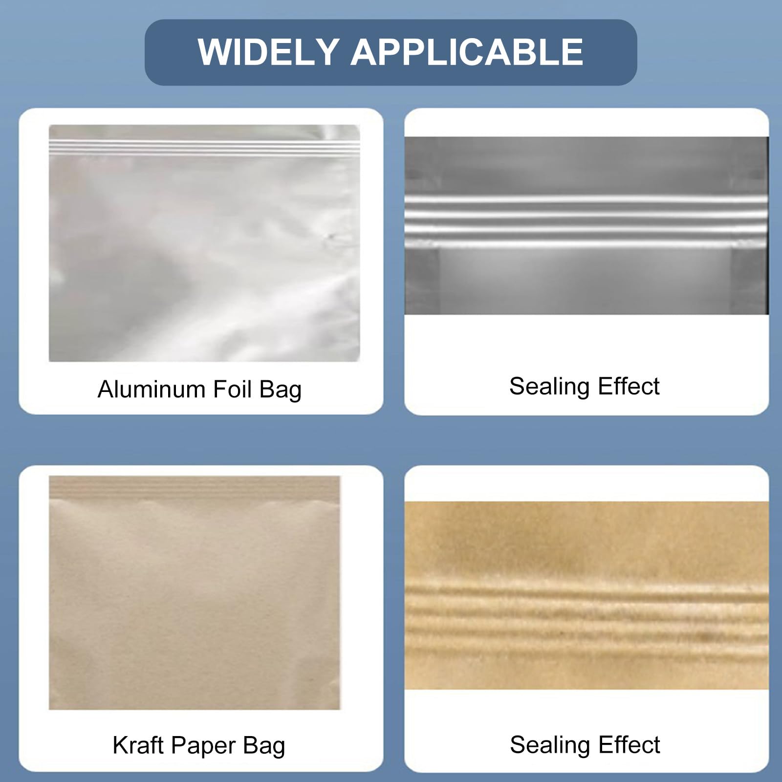 Sigillante Termico a Crimpare a Mano, Pinza per Sigillare il Calore a Mano, Staffa di sicurezza, Protezione antiscottatura, Per sacchetti spessi a 4 strati, sacchetti in carta e plastica 400mm