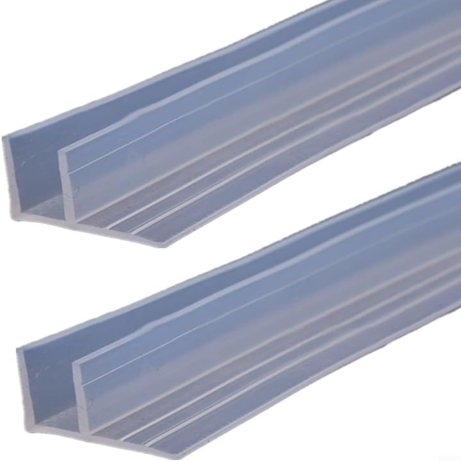 Aprilsunnyzone 2m F Shape Bath Shower Screen Seal Strip for 6mm for Glass Gaps Insect Resistant and Warm Keeping(4pcs)