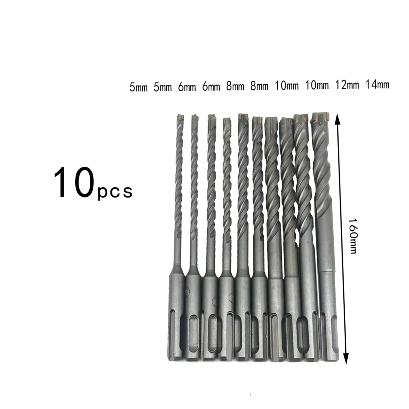 Punte Trapano 1 Set Di Punte A Croce 4 Frese 160 Mm SDS Plus Da Trapano YG8 Kit for Muratura Martello Elettrico Punta Piatta In Acciaio Al Carburo