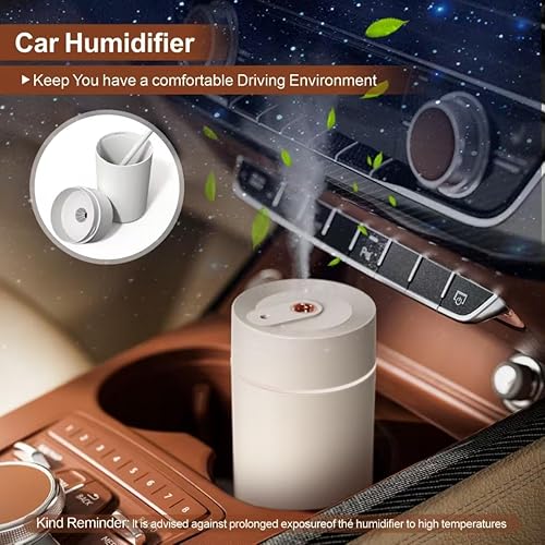 Miniatura 3 de Humidificador de proyección de estrella para automóvil con tanque de 12.2 fl oz, difusor portátil de niebla fría alimentado por USB, humidificador