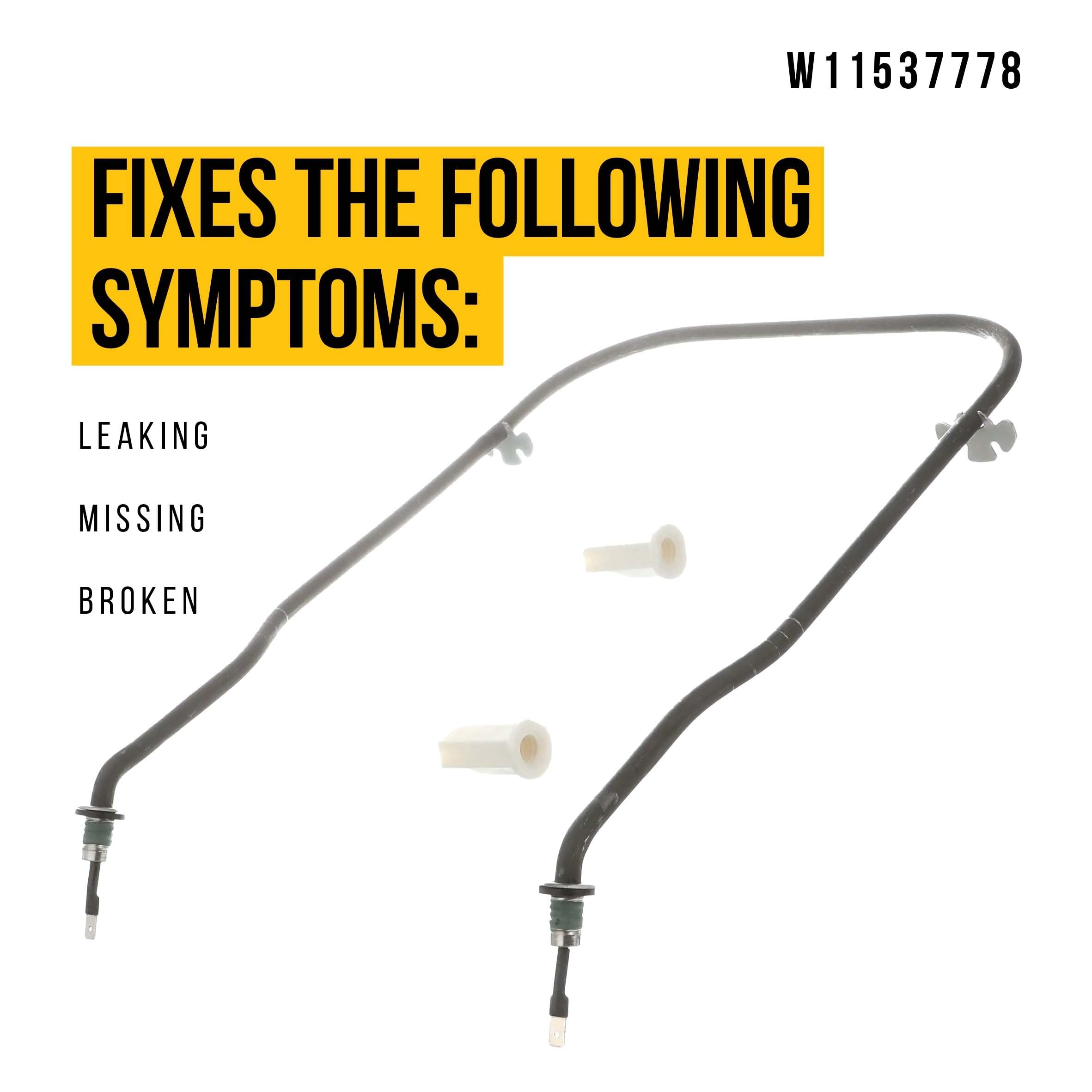 W11537778 Heating Element Assembly - Compatible With Whirlpool Maytag Dishwasher - Replaces AP7014587 PS16555270 W11047695 W11412298 W11536143 W11536777 W11537777