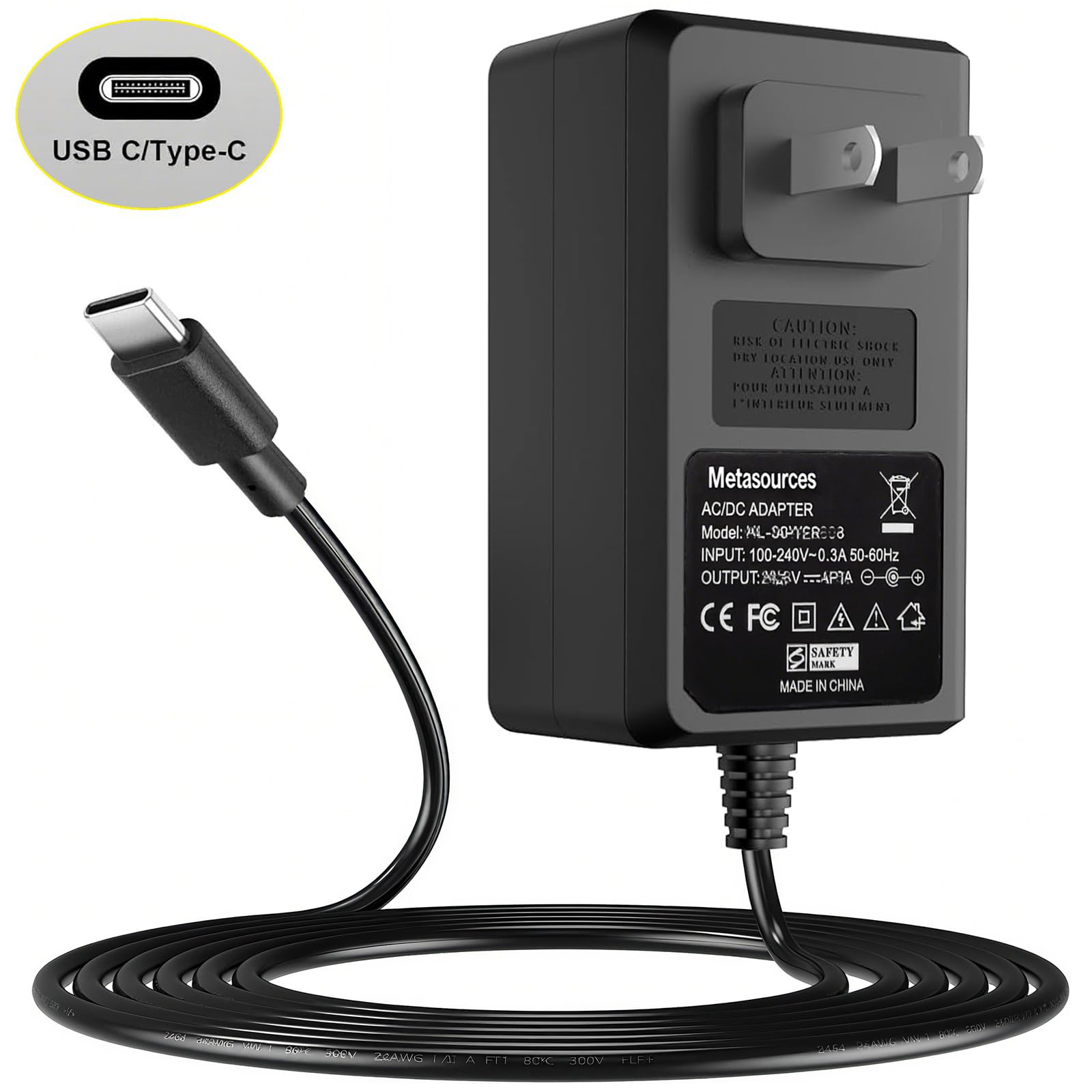 Amazon.com: Metasources USB C 9V AC/DC Adapter Compatible with