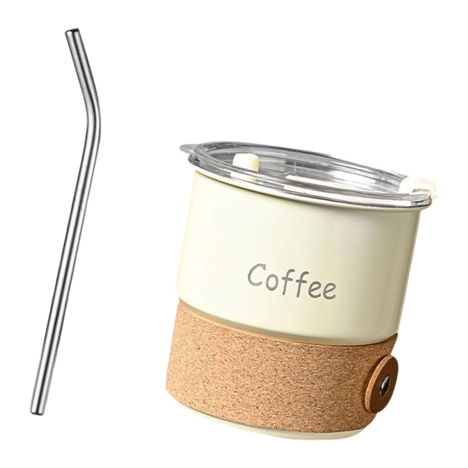 Elnwnnkc 304 Double Walled Stainless Steels Coffee Cup Insulation Leakproof Lid Ergonomic Grip Dishwasher Safe Straw Included Insulated Stainless Steels Coffee Mug