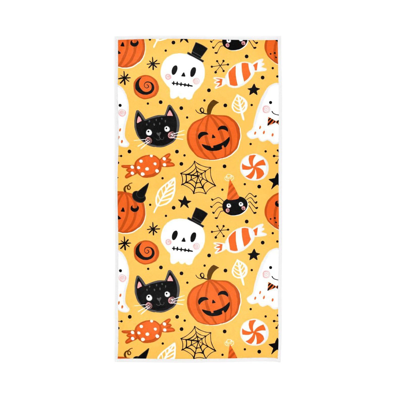 HUYGD Halloween Holiday Pattern Hand Bathroom Hand Towel, 15 x 30 Inches Absorbent Hand Towel, Spa Towels Home Spa Towels