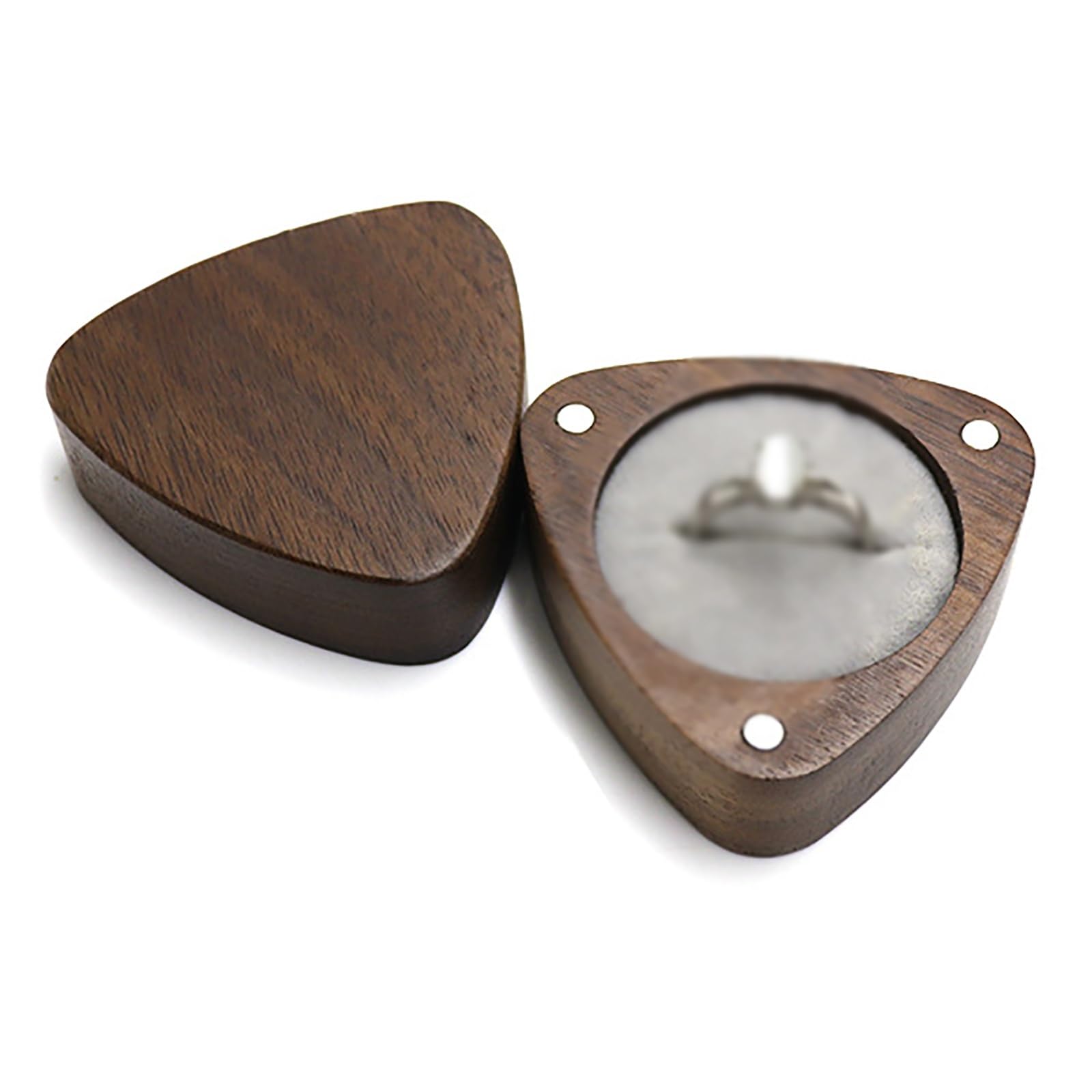 DUMRALBQE Wooden Ring Box Creative Wooden Storage Box Pair Ring for Storage and Placement(Grey)