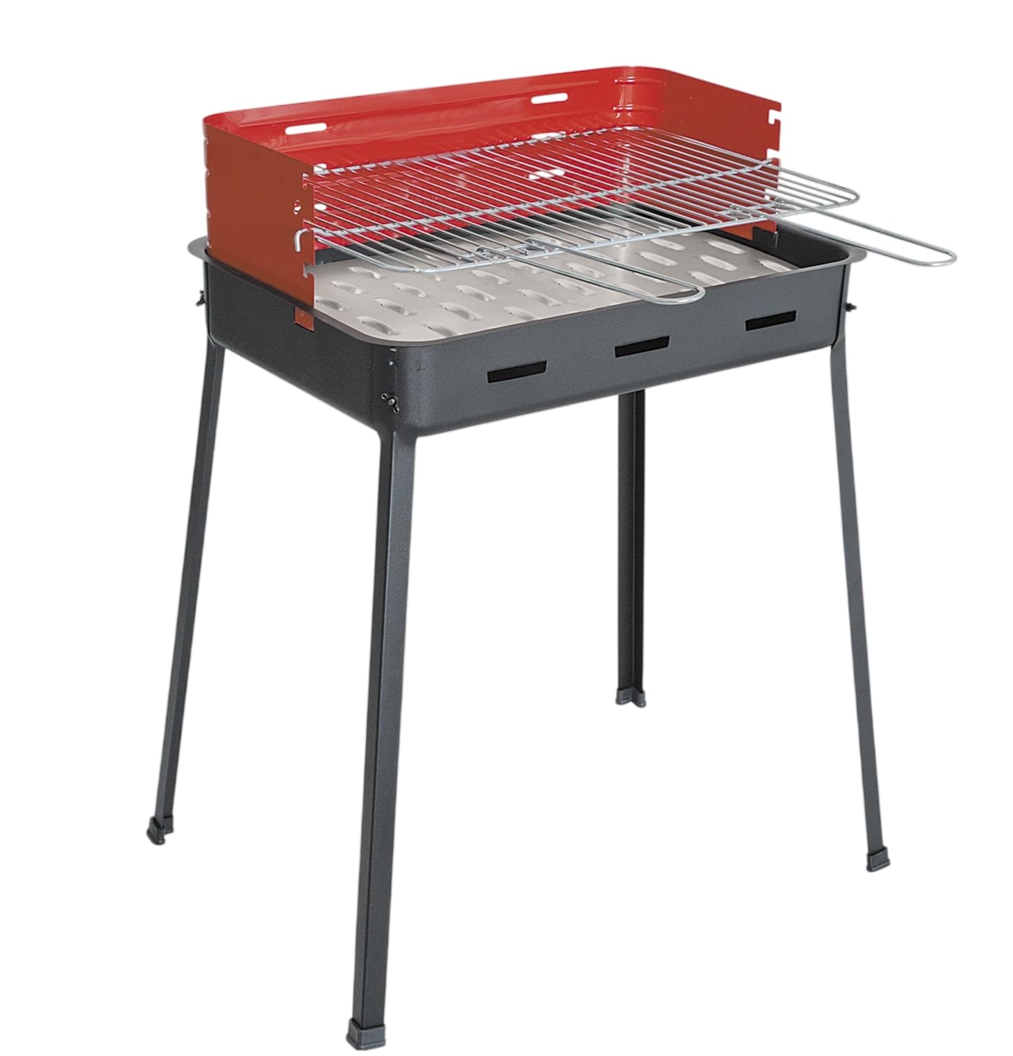 Barbecue A Carbone Carbonella GRILL da esterno Lavorazione Italiana Artigianale Modelli MIcro Portatile Professionali Da Campeggio PicNic Terrazzi Balconi (Grande, Rettangolare)