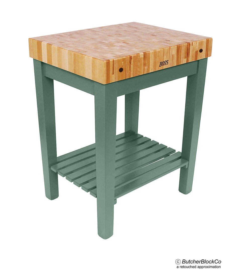 Amazon.com: John Boos American Heritage Chef's Block Prep Table with Butcher  Block Top Base Finish: Warm Cherry, Shelves: 1 Included : Industrial &  Scientific