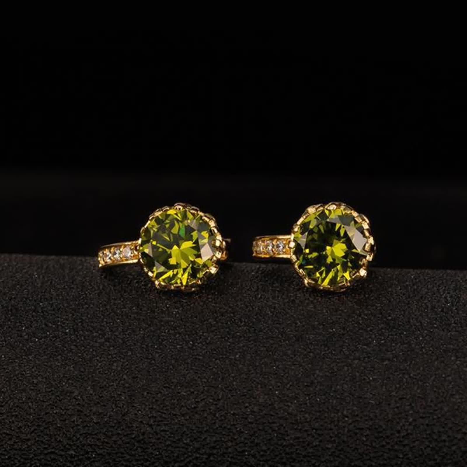 KnSam Au750 Pendientes de aro para mujer, clásicos con moissanita, oro amarillo de 18 quilates, pendientes para mujer pequeños joyas auténticas, oro