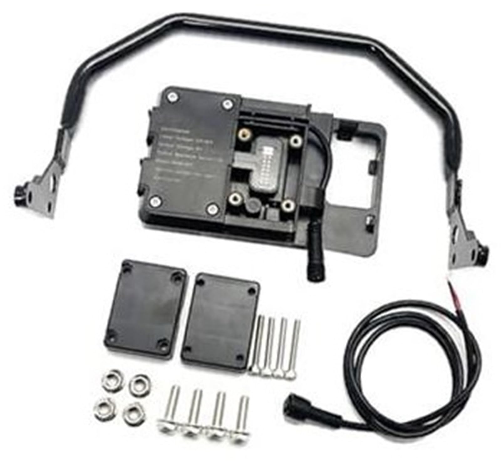 Uchwyt na telefon GPS Moto, do BMW, do R1250GS LC, do Adventure 2019-2022 Bezprzewodowy uchwyt nawigacyjny do telefonu z ładowarką USB Uchwyt na telefon motocyklowy(BLACK Full set AC)