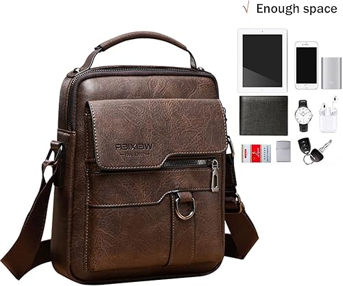 Miniatura 5 de Bolsa de mensajero para hombre, de piel sintética, bolsa de hombro, bolsa de viaje, bolso de hombre, bolso casual, bolsa de mano con personalidad,