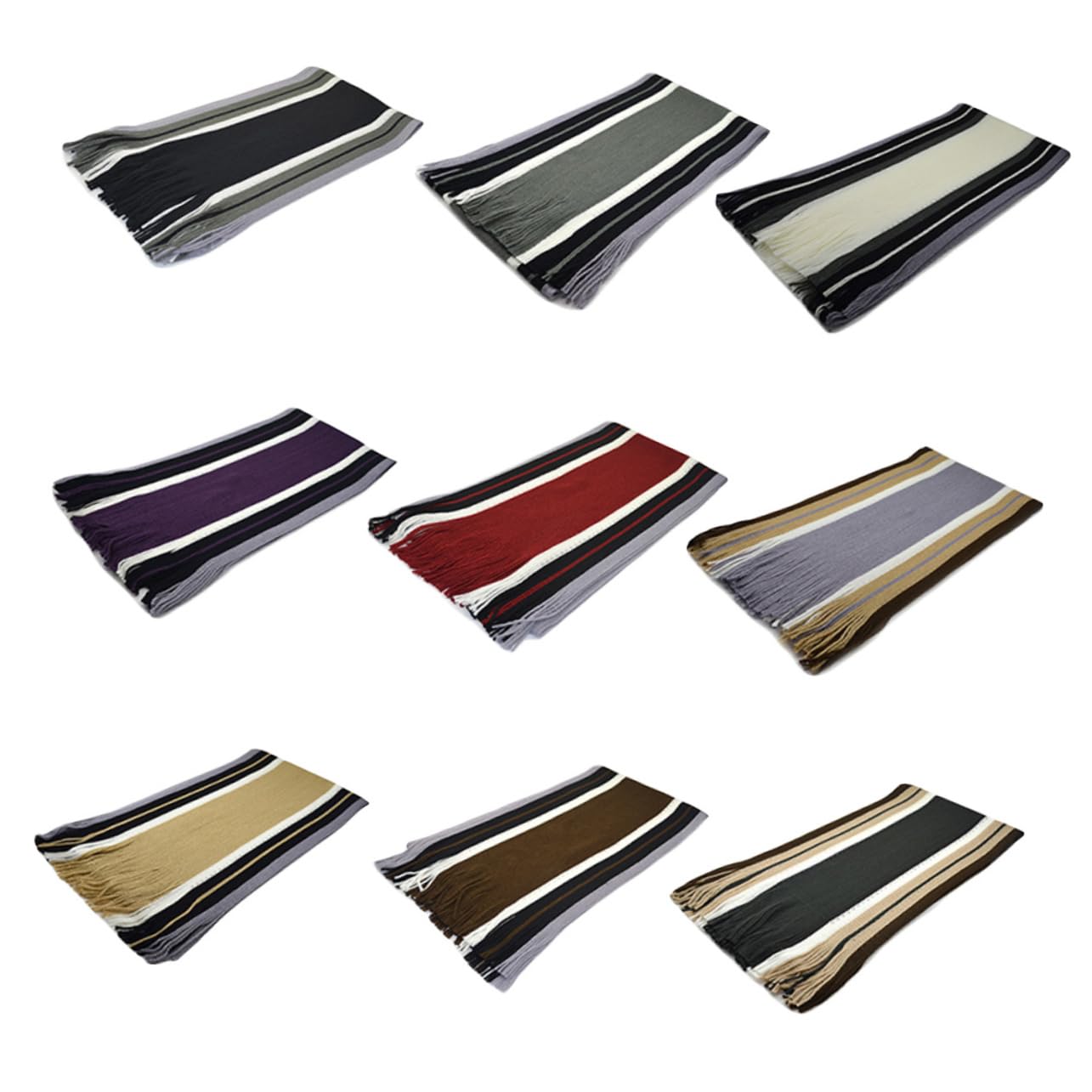 TOVINANNA Warm Men's Neck Scarf Fashionable Striped Shawl Soft Cashmere-like Material for Dad Boyfriend